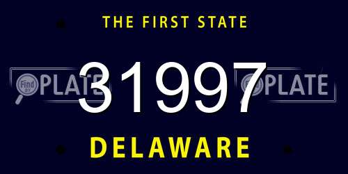 31997 Delaware License Plate