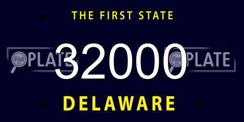 32000 Delaware License Plate