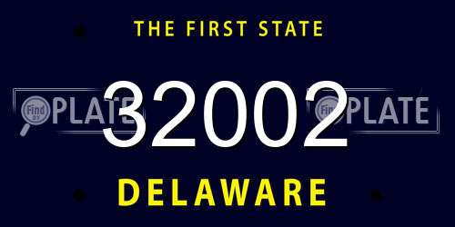 32002 Delaware License Plate