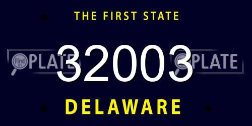 32003 Delaware License Plate