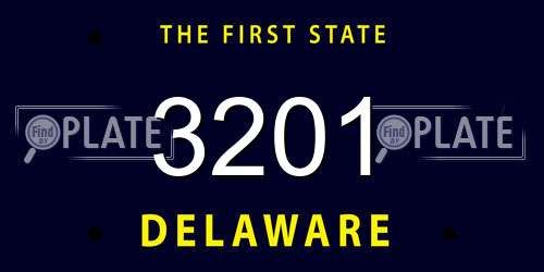 3201 Delaware License Plate