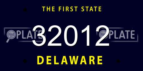 32012 Delaware License Plate
