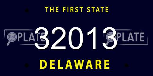 32013 Delaware License Plate