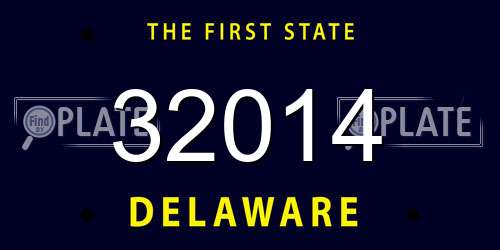 32014 Delaware License Plate