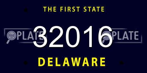 32016 Delaware License Plate