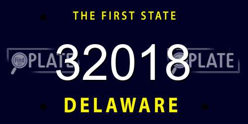 32018 Delaware License Plate