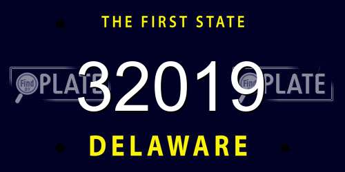 32019 Delaware License Plate