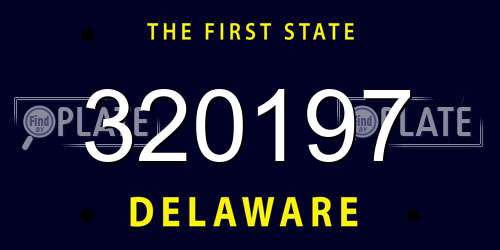 320197 Delaware License Plate