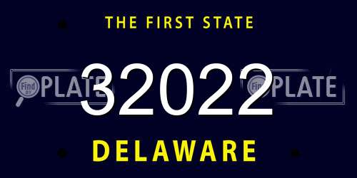 32022 Delaware License Plate