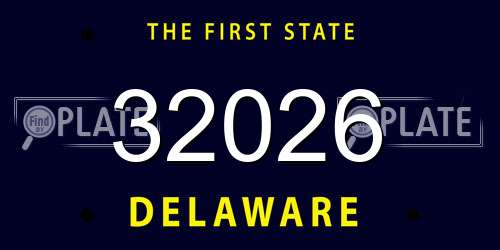 32026 Delaware License Plate