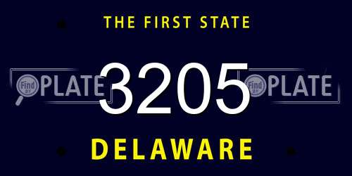 3205 Delaware License Plate