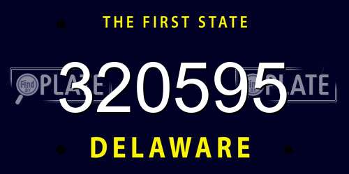 320595 Delaware License Plate