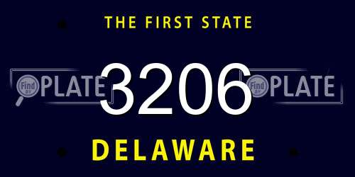 3206 Delaware License Plate