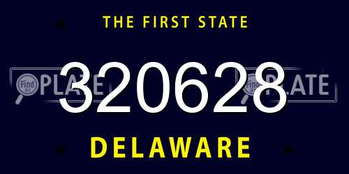 320628 Delaware License Plate
