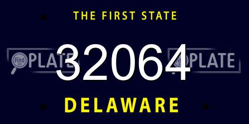 32064 Delaware License Plate