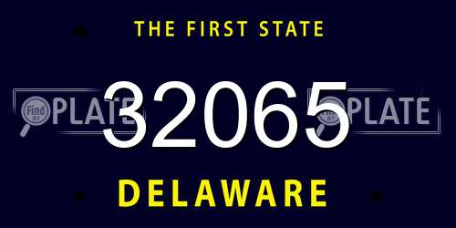 32065 Delaware License Plate