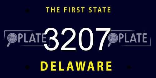 3207 Delaware License Plate