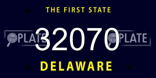 32070 Delaware License Plate