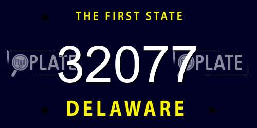 32077 Delaware License Plate