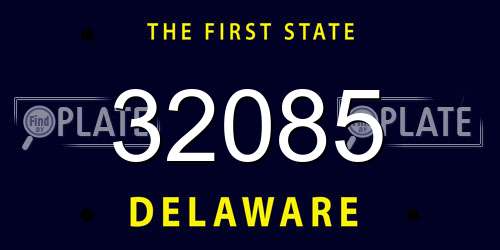 32085 Delaware License Plate