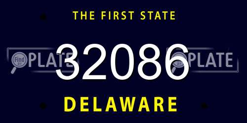 32086 Delaware License Plate