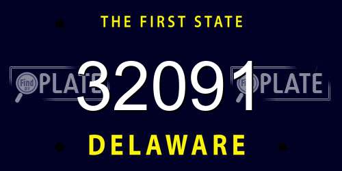 32091 Delaware License Plate
