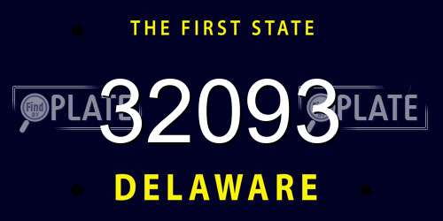 32093 Delaware License Plate