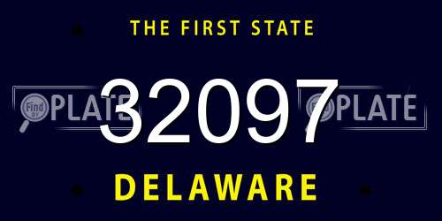 32097 Delaware License Plate
