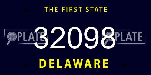 32098 Delaware License Plate