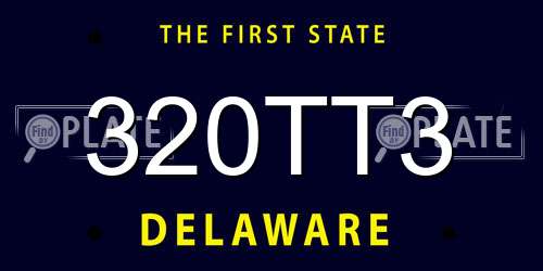 320TT3 Delaware License Plate