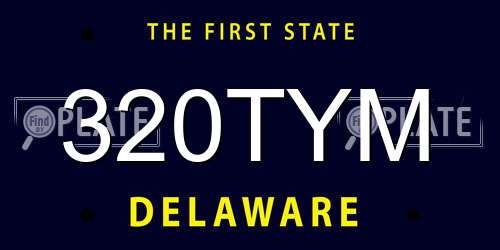 320TYM Delaware License Plate