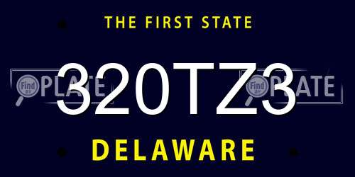 320TZ3 Delaware License Plate
