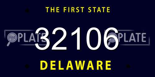 32106 Delaware License Plate