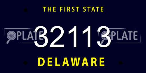 32113 Delaware License Plate