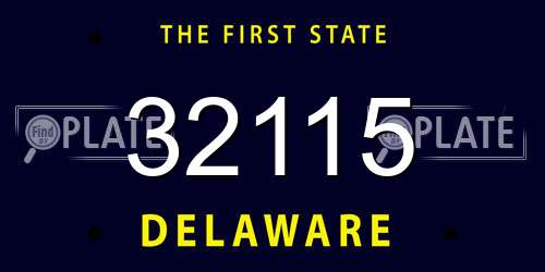 32115 Delaware License Plate