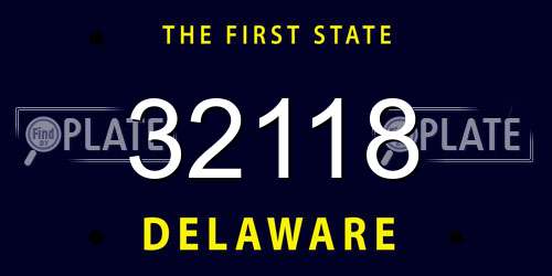32118 Delaware License Plate