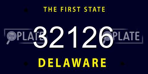 32126 Delaware License Plate