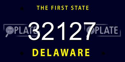 32127 Delaware License Plate