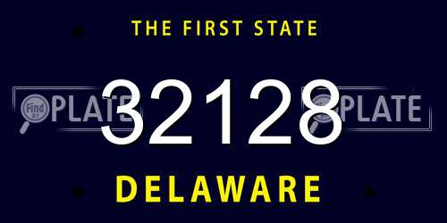 32128 Delaware License Plate