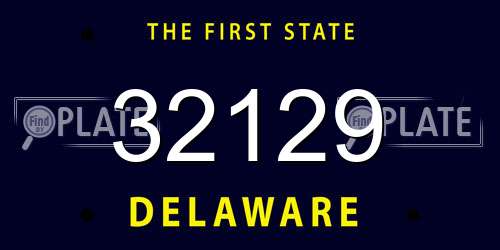 32129 Delaware License Plate