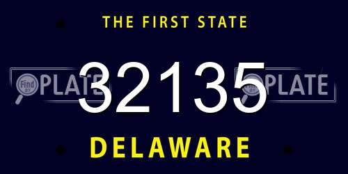 32135 Delaware License Plate
