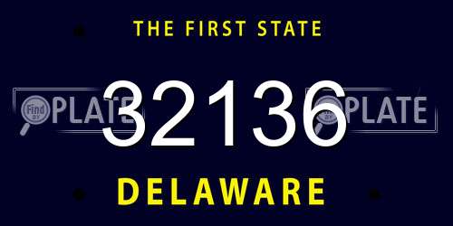 32136 Delaware License Plate