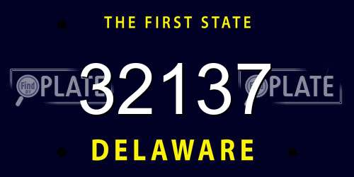 32137 Delaware License Plate