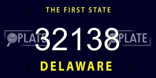 32138 Delaware License Plate