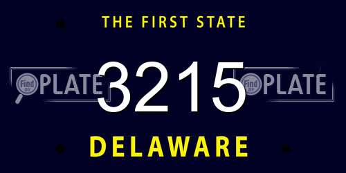 3215 Delaware License Plate