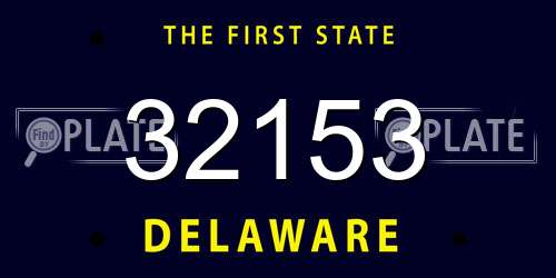 32153 Delaware License Plate