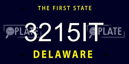 3215IT Delaware License Plate