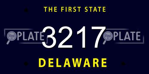 3217 Delaware License Plate