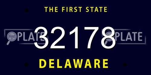 32178 Delaware License Plate