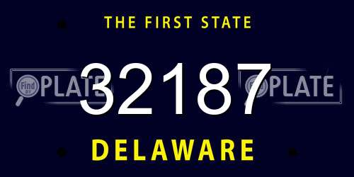 32187 Delaware License Plate